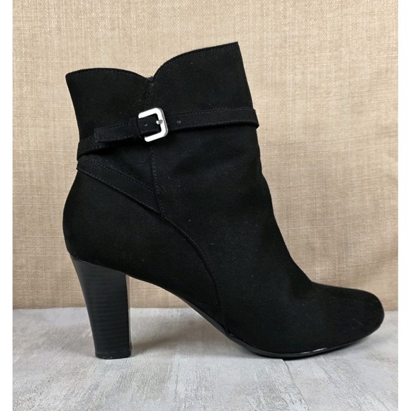 Amelia Grace Black Faux Suede Side Zip Ankle Bootie Boots Women's Size 8.5M Boho - Picture 3 of 10